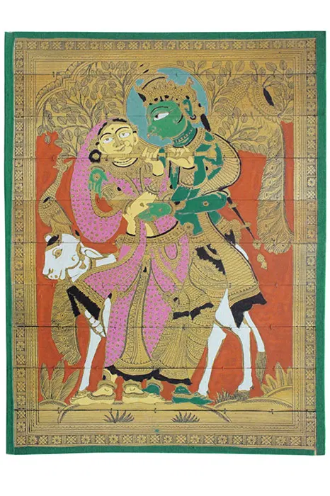 Odisha Talapatra Engraved Art - Radha Krishna (9*12 Inch)