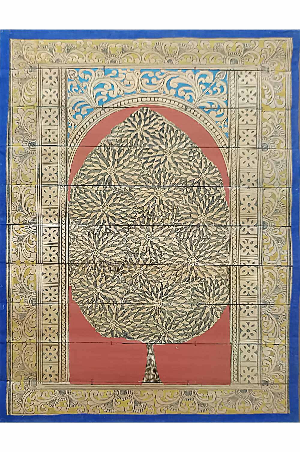 Odisha Talapatra Engraved Painting - Tree of Life (9.5*12 Inch)
