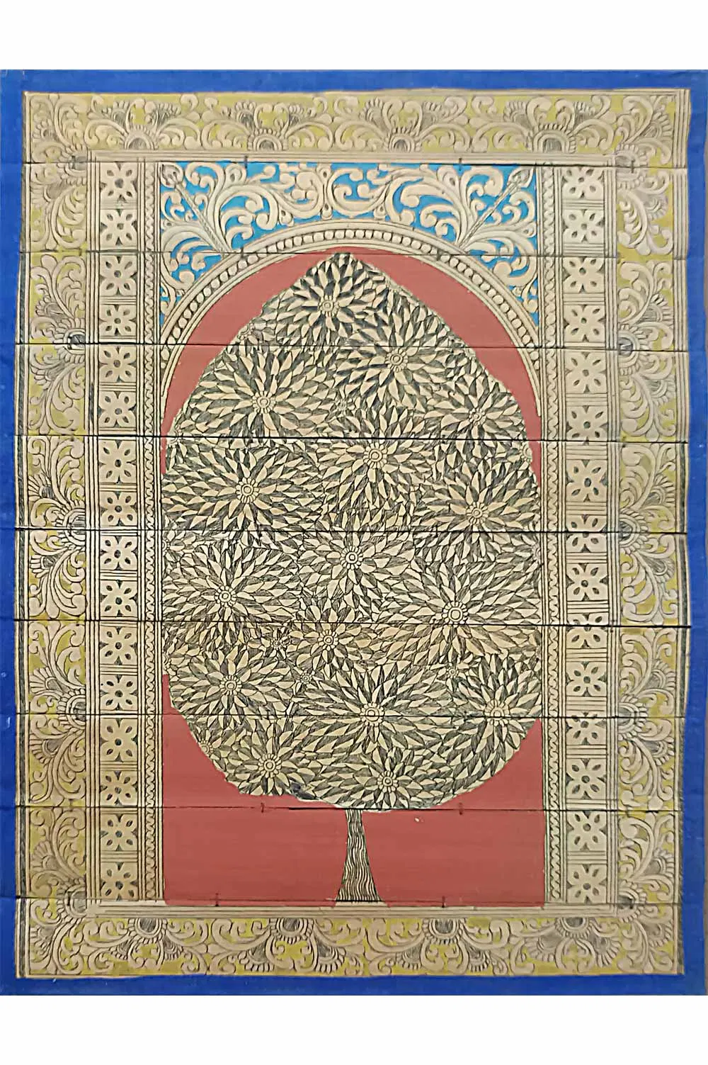 Odisha Talapatra Engraved Painting - Tree of Life (9.5*12 Inch)