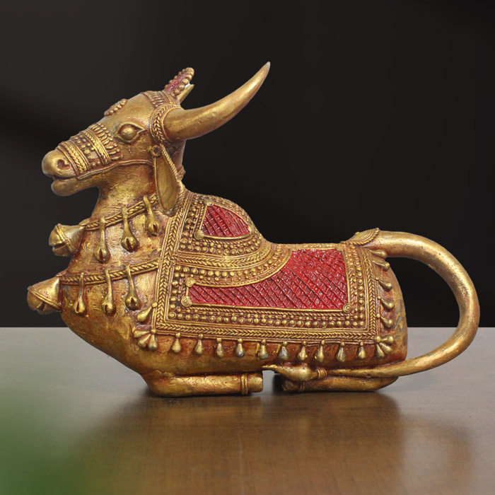 Bastar Dhokra Art Nandi (9.5x7 Inches)