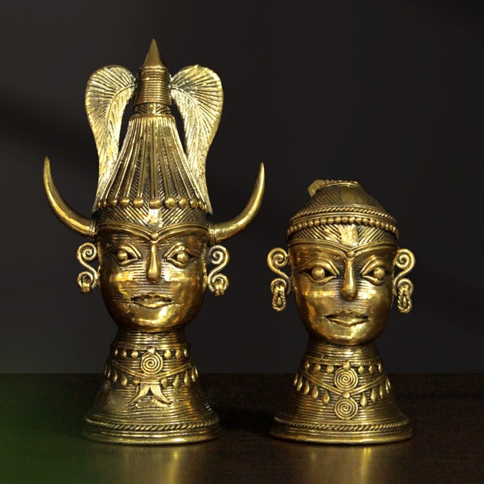 Bastar Dhokra King Queen Paper Weight (6.5&4 Inches)