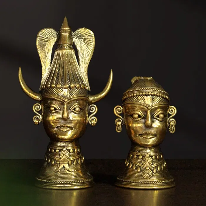 Bastar Dhokra King Queen Paper Weight (6.5&4 Inches)