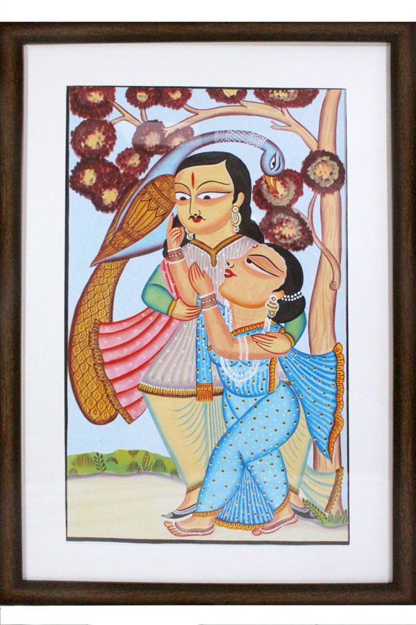 Bengal Patachitra - Kalighat Style Couple Dancing (17*25 Inches)