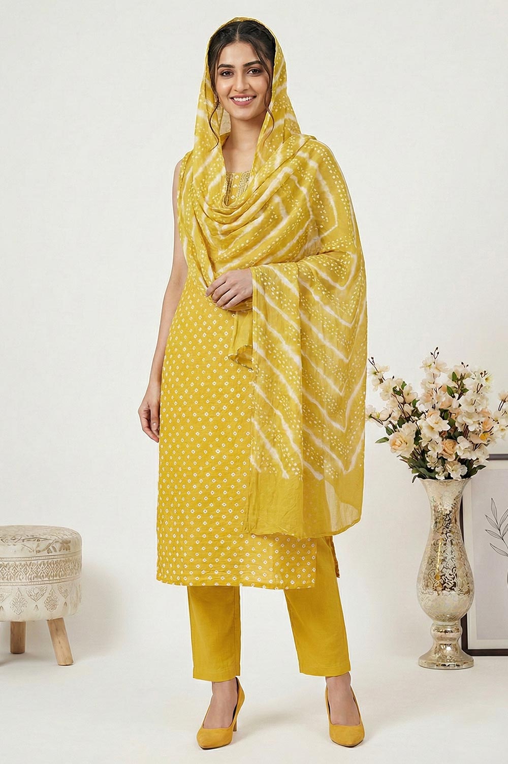 Jamnagari Bandhani Salwar Suit Dress Material