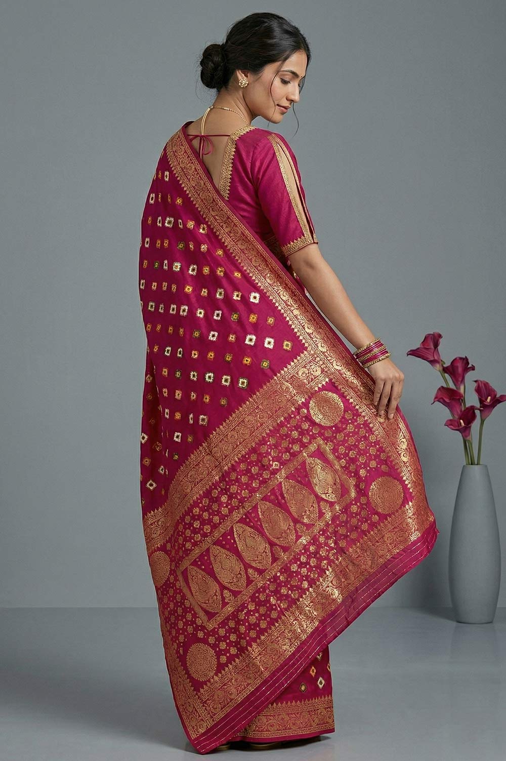 Jamnagari Bandhani Art Silk Saree