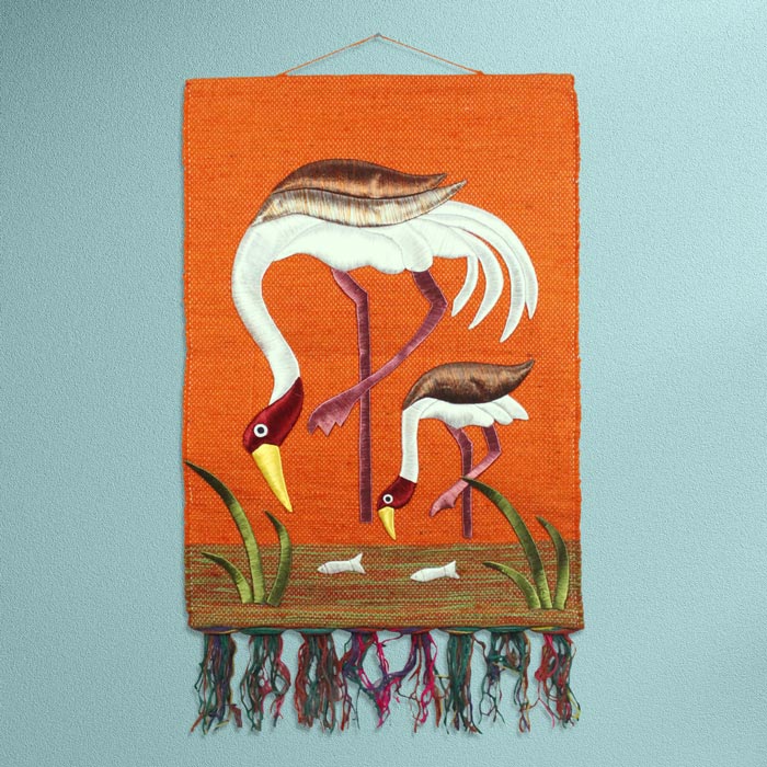 Crane Ghazipur Jute Handmade Wall Hanging (23*32) Inches