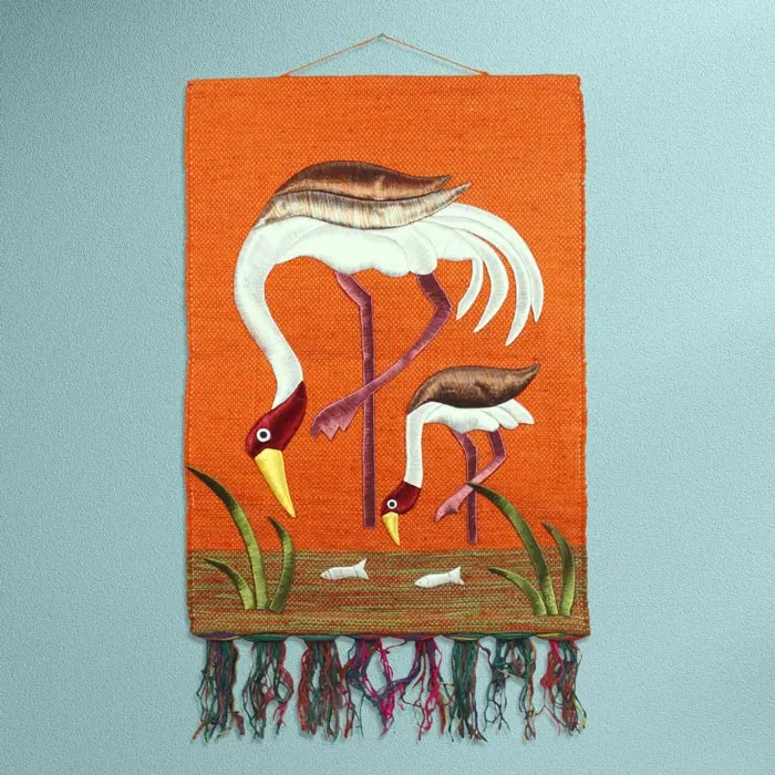 Crane Ghazipur Jute Handmade Wall Hanging (23*32) Inches