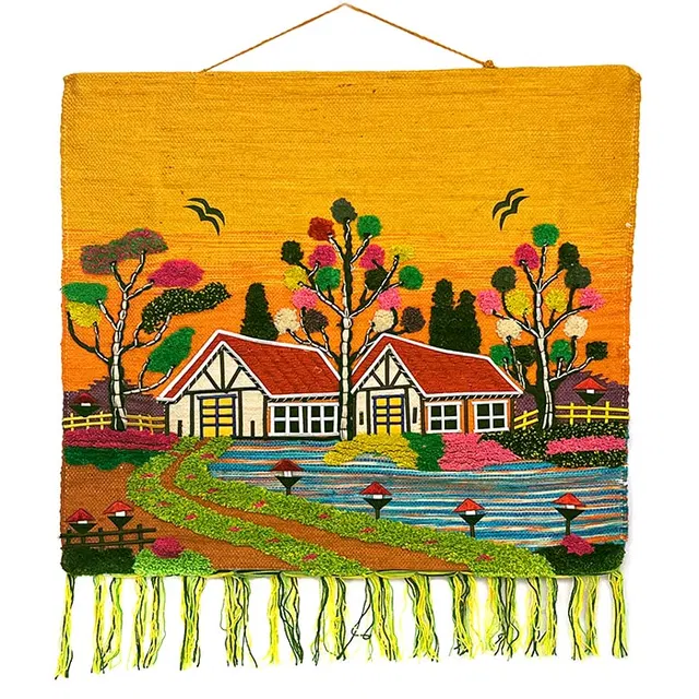 River House Theme Ghazipur Jute Handmade Wall Hanging (40*36) Inches
