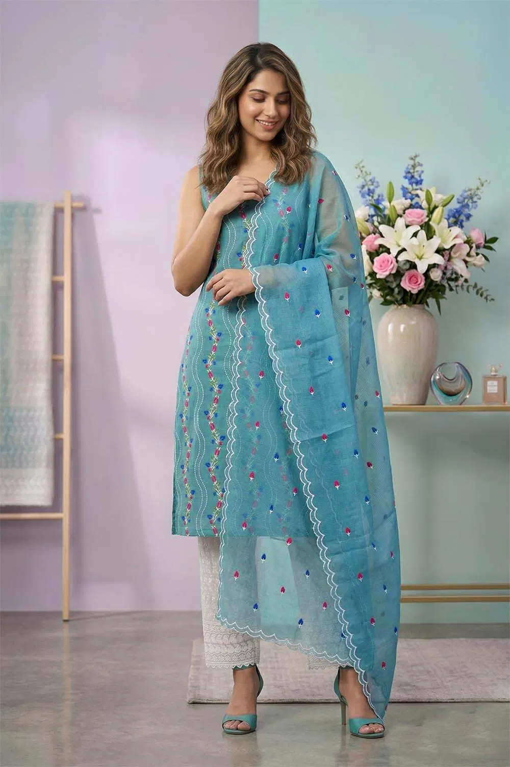 Kota Embroidery Work Salwar Suit Set (3pcs)