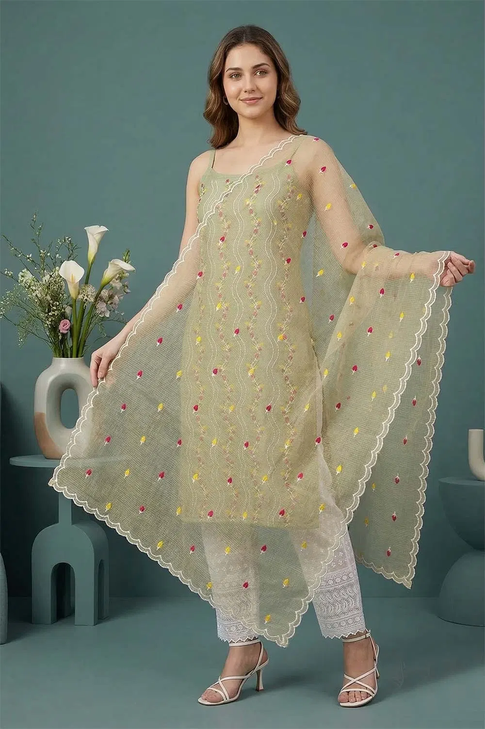 Kota Embroidery Work Salwar Suit Set (3pcs)