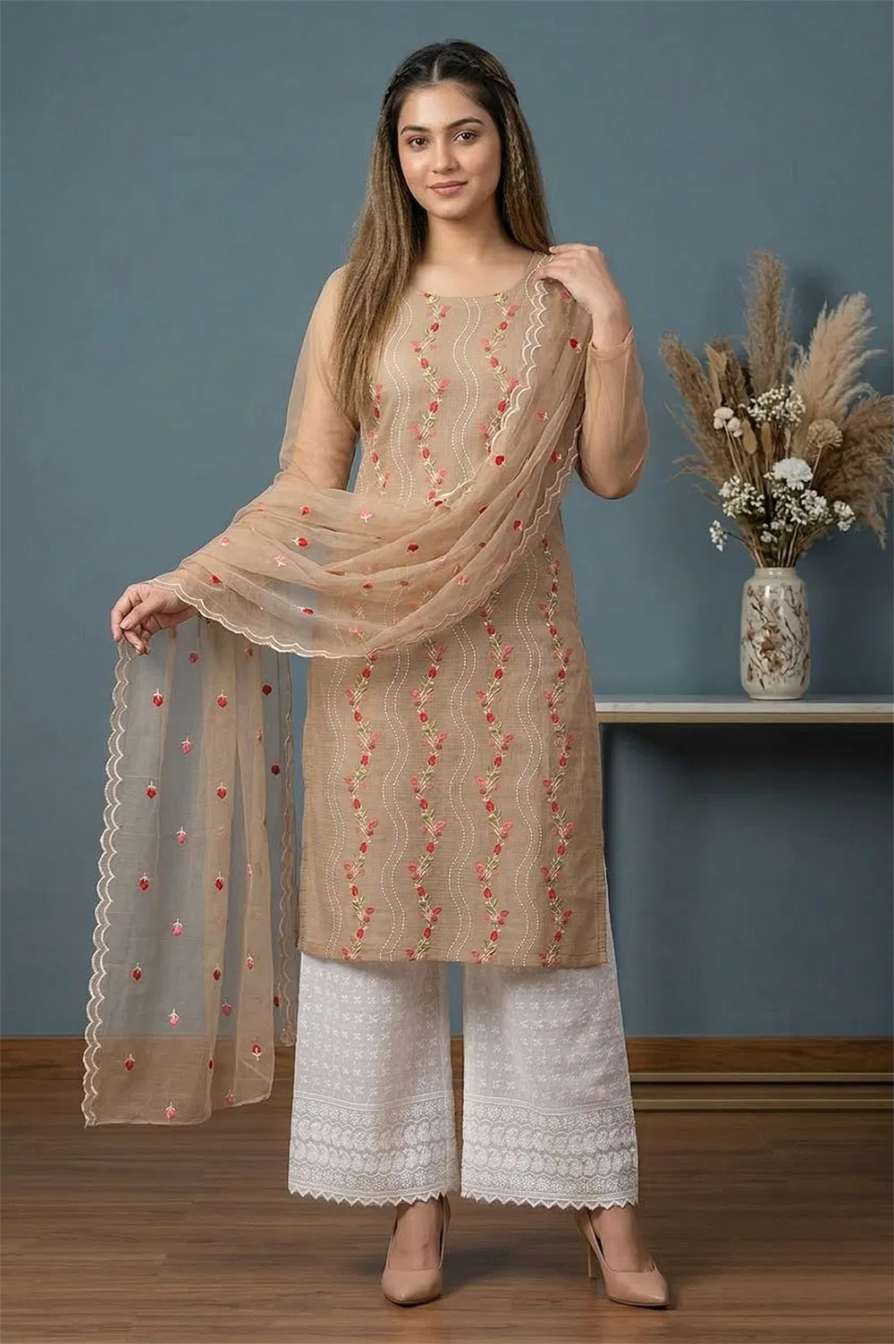 Kota Embroidery Work Salwar Suit Set (3pcs)