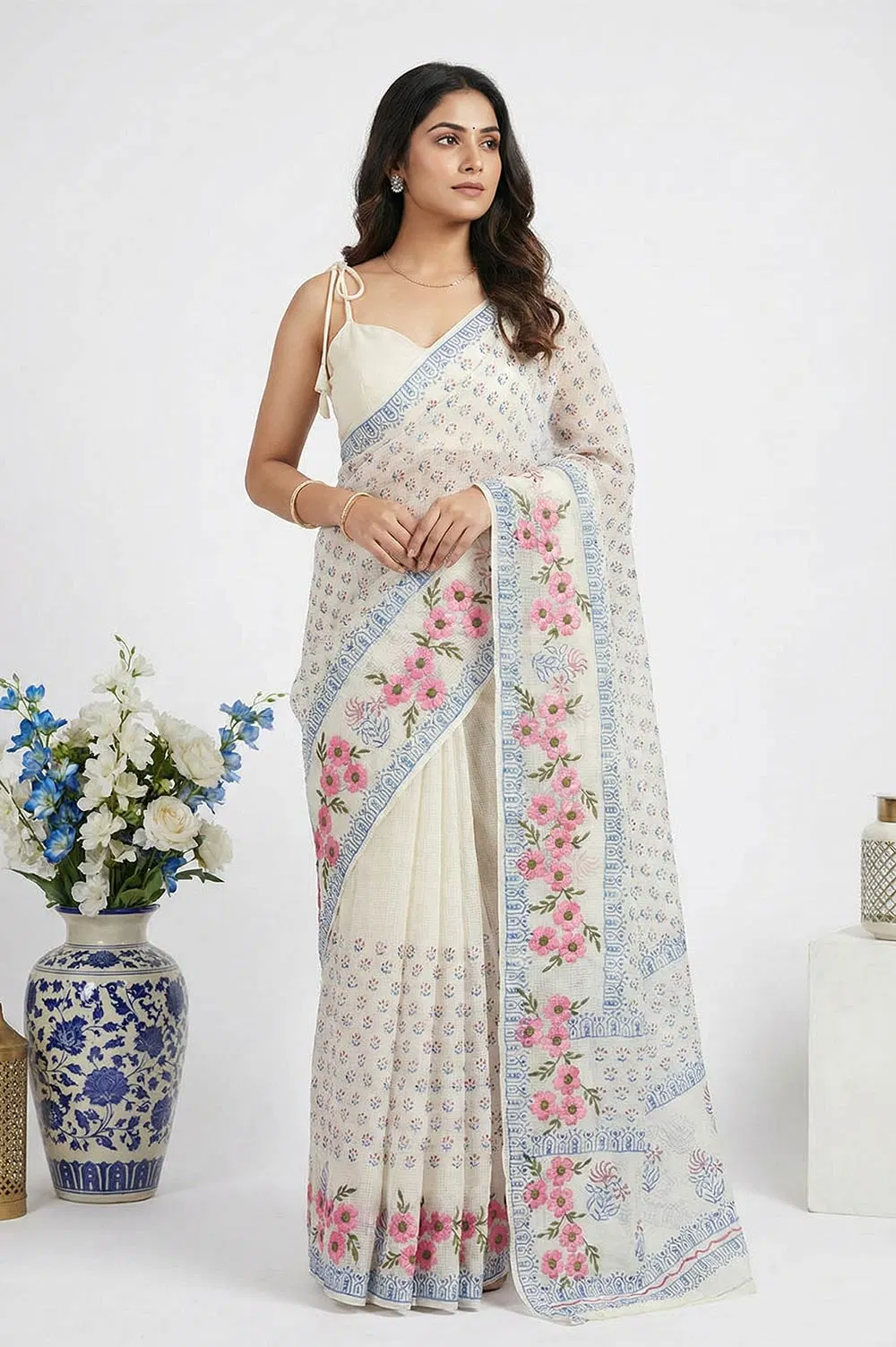 Kota Embroidery Cotton Saree