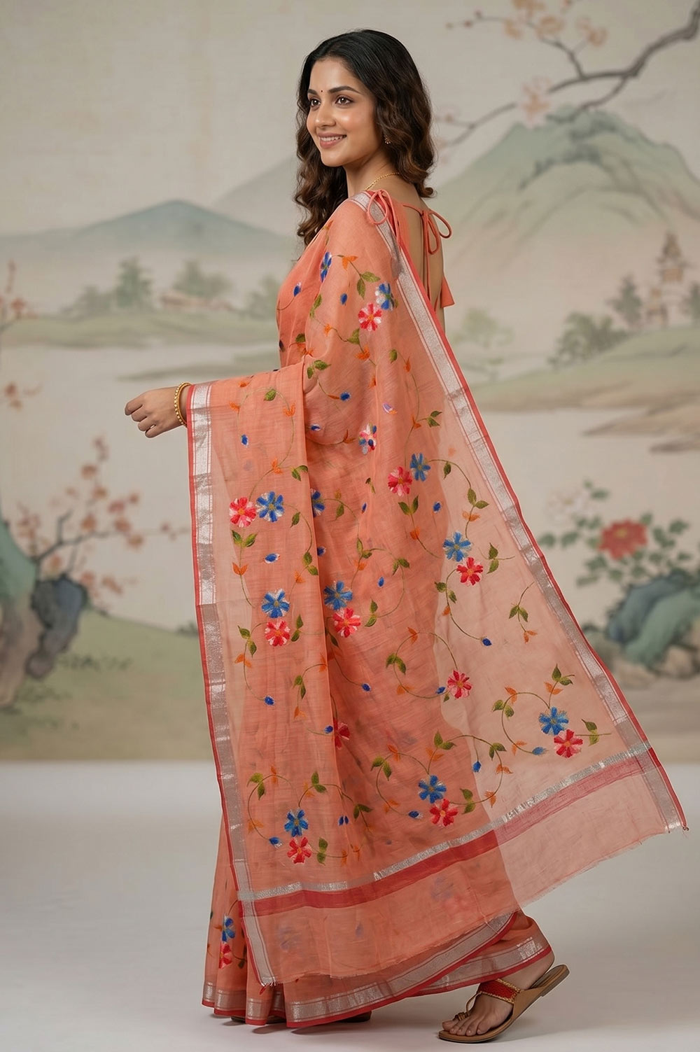 Kota Cotton Saree (Painted)