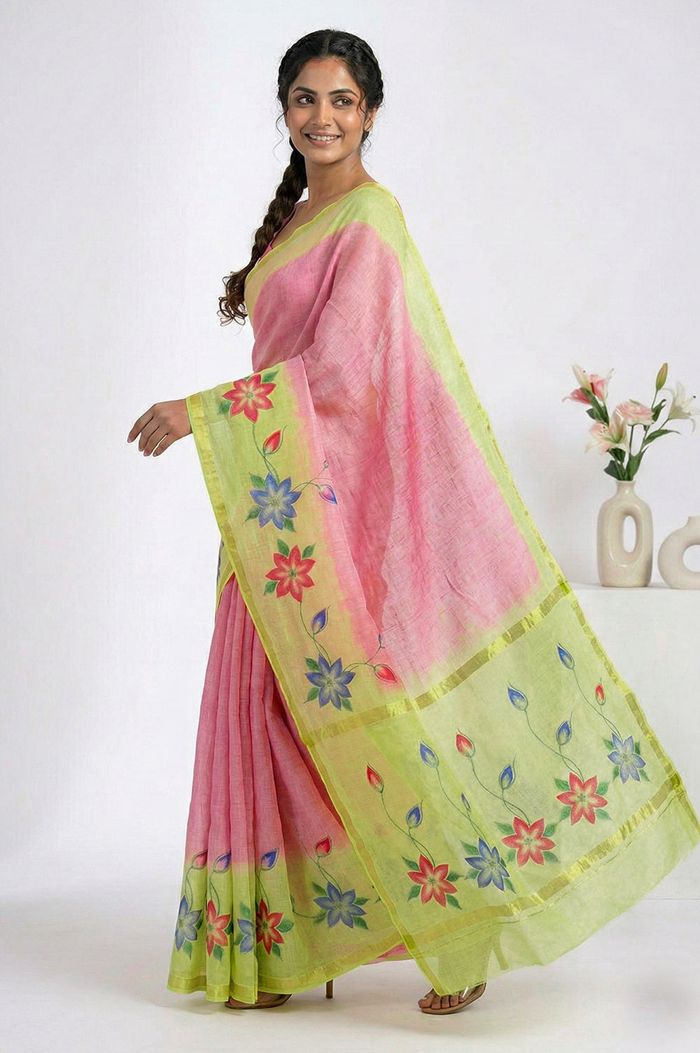 Kota Cotton Saree (Painted)