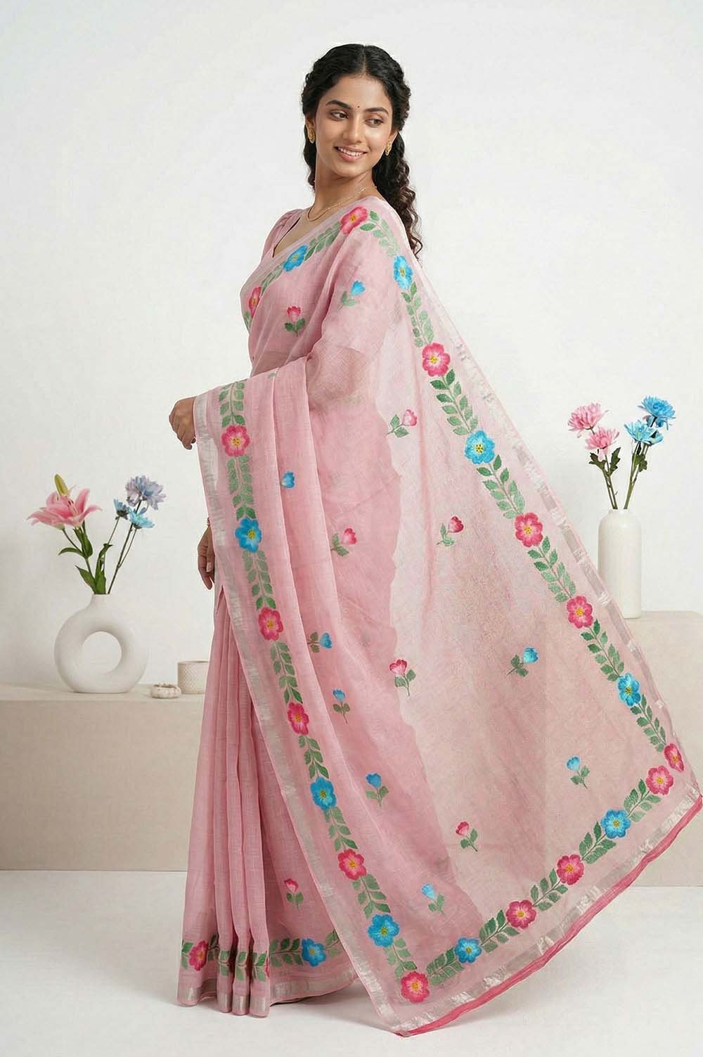 Kota Cotton Saree (Painted)