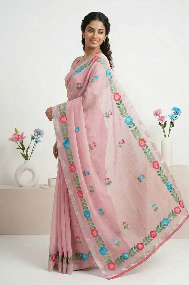 Kota Cotton Saree (Painted)