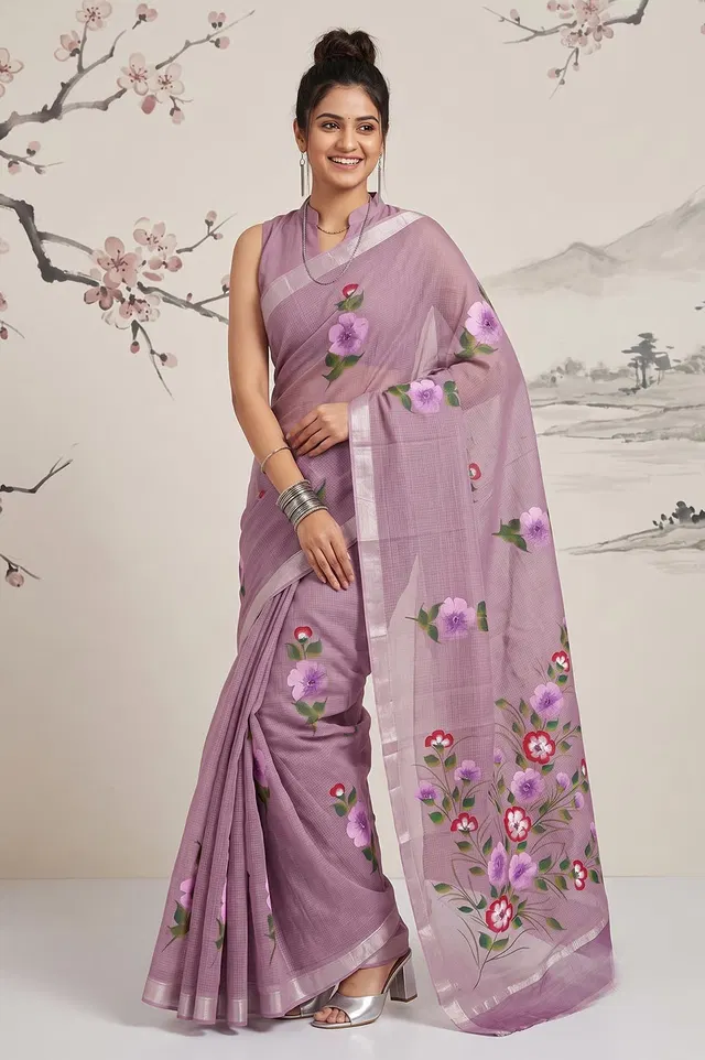 Kota Cotton Saree (Painted)