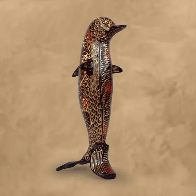 Moradabad Brass Craft Dolphin - 13 Inches (1750-1800 grams)