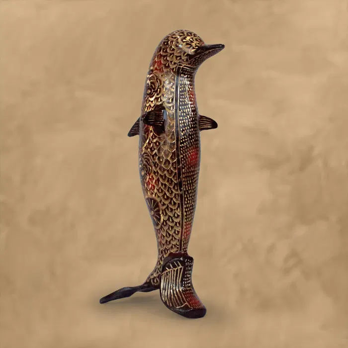 Moradabad Brass Craft Dolphin - 13 Inches (1750-1800 grams)