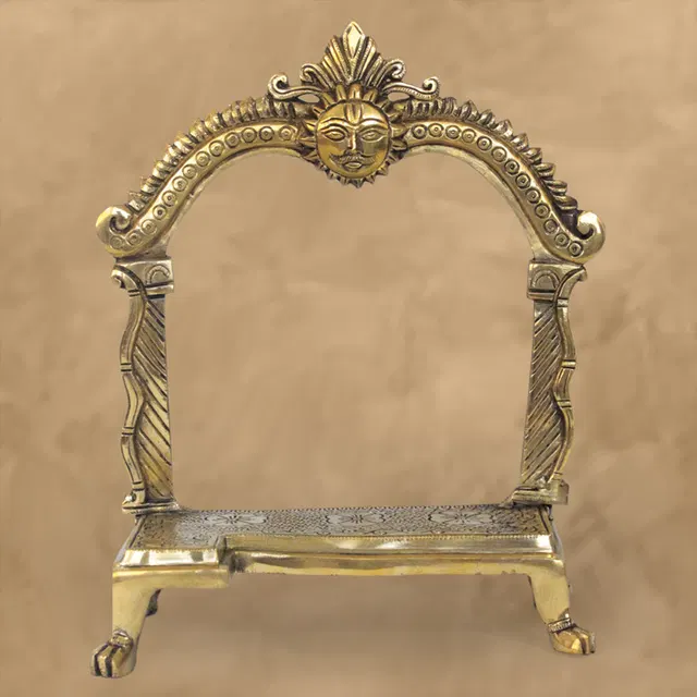 Moradabad Brass Craft Pooja Idol Stand - 12 Inches (2200-2300 grams)