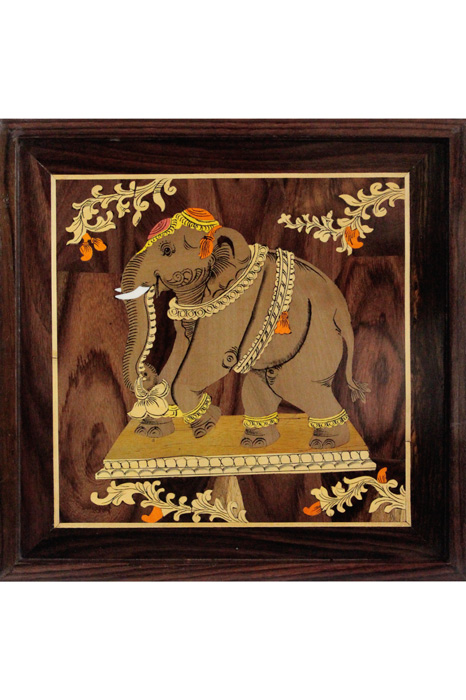 Mysore Rose Wood Inlay - Elephant (13*13) Inches