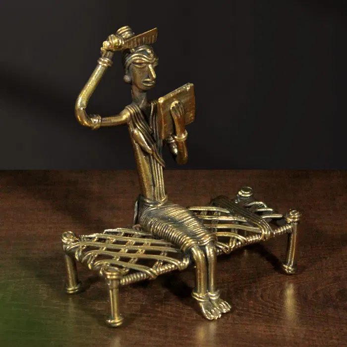 Odisha Brass & Bell Metal (Dhokra) Mirror (4.8 Inches)