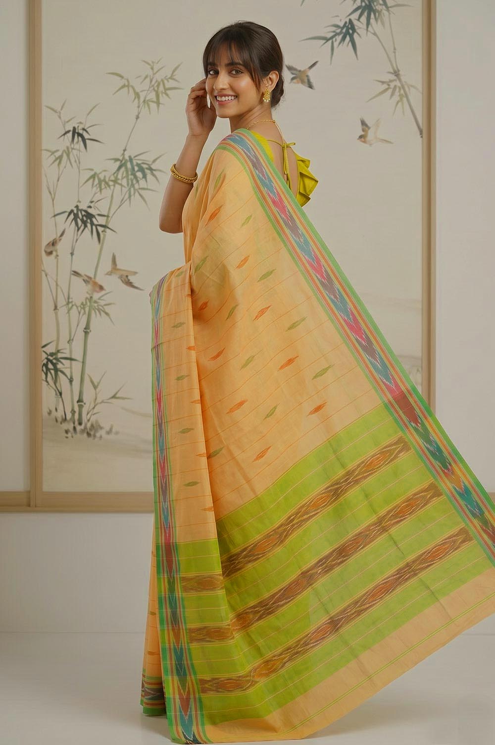 Pochampally Double Ikat Pure Cotton Saree