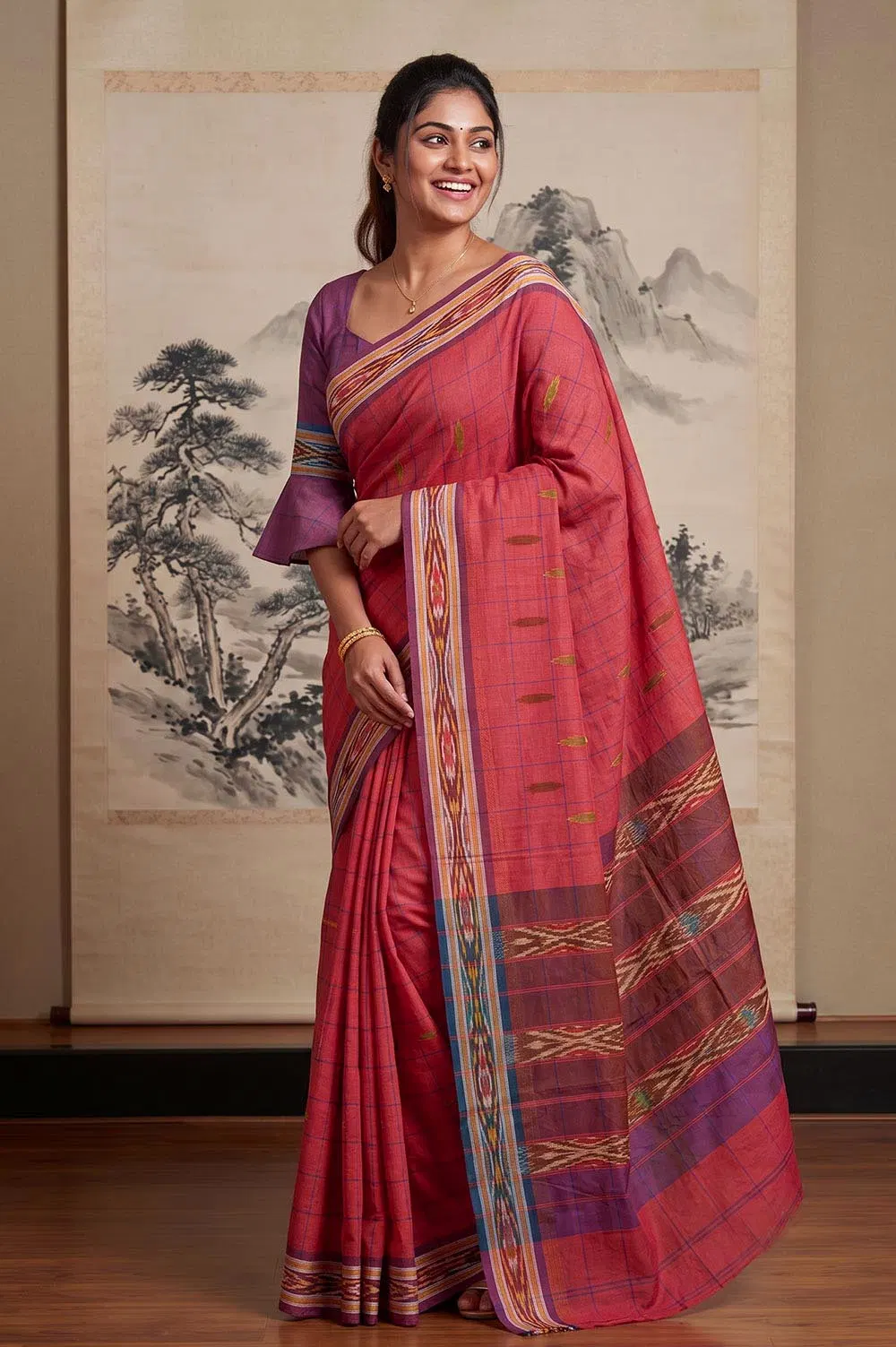 Pochampally Double Ikat Cotton Saree