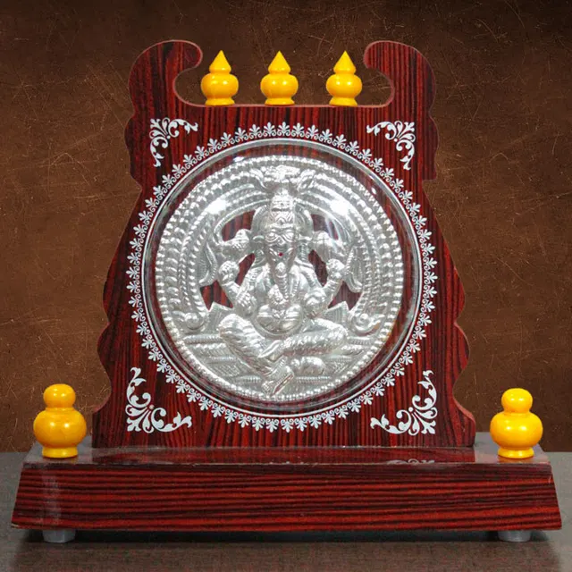 Thanjavur Art Plate Ganesha Temple (Memento) - 4.5 Inch Dia
