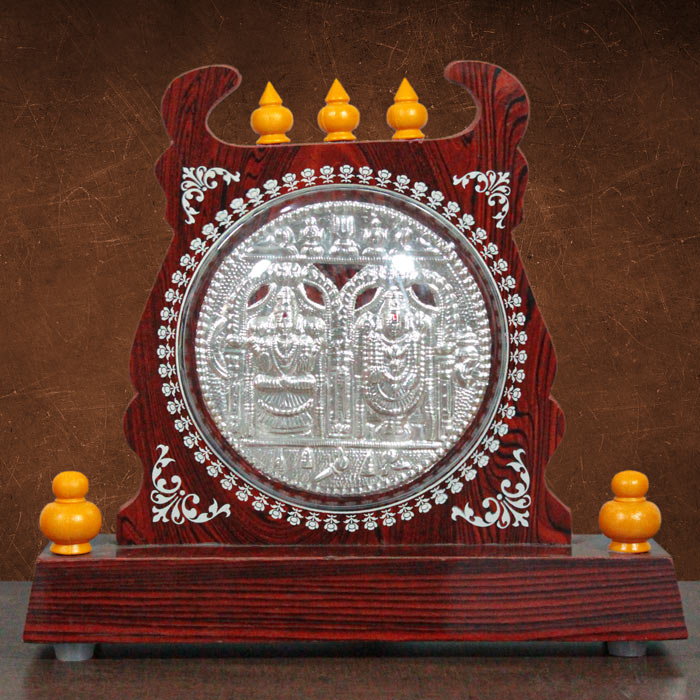 Thanjavur Art Plate Lakshmi Venkateshwara Temple (Memento) - 4.5 Inch Dia