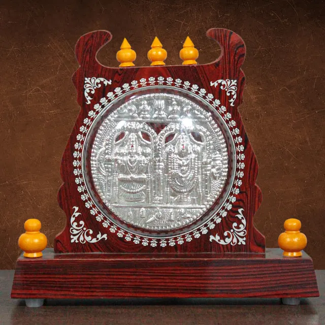 Thanjavur Art Plate Lakshmi Venkateshwara Temple (Memento) - 4.5 Inch Dia