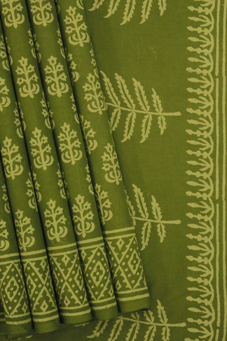 Bagru Hand Block Print Cotton Saree
