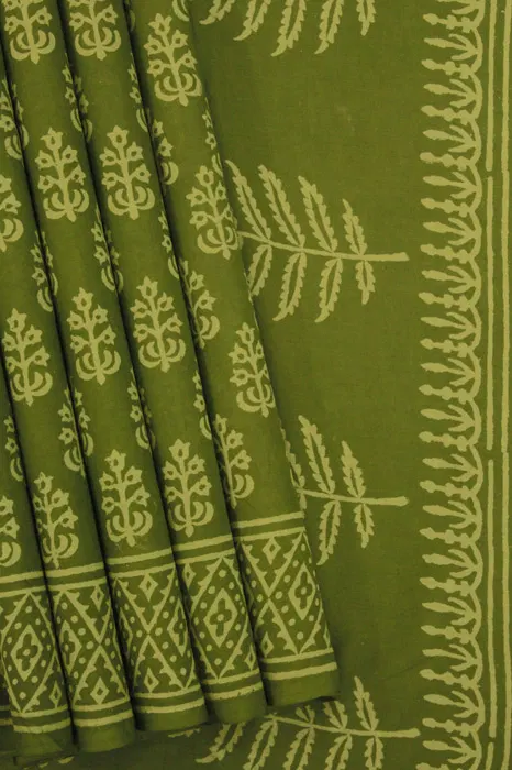 Bagru Hand Block Print Cotton Saree