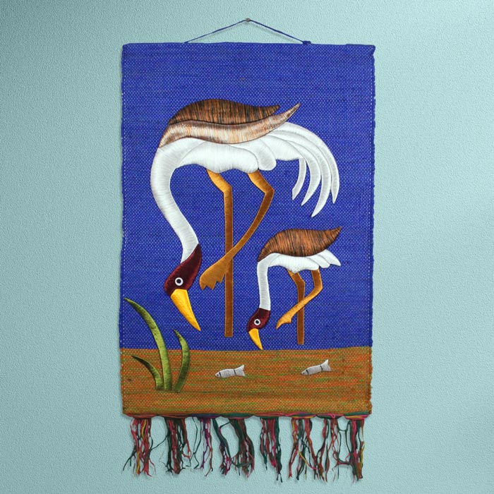 Crane Ghazipur Jute Handmade Wall Hanging (23*32) Inches