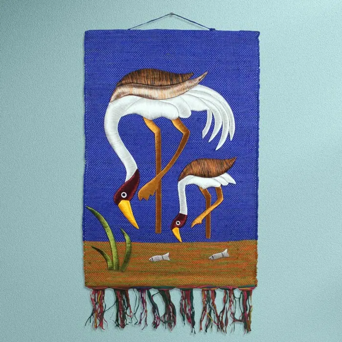 Crane Ghazipur Jute Handmade Wall Hanging (23*32) Inches