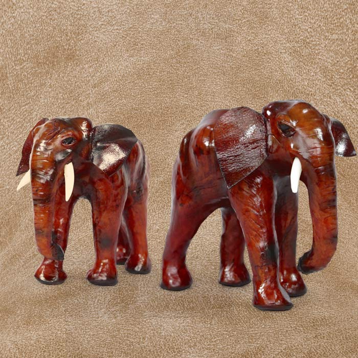 Indore Leather Toys Elephant Trunk Down (6 Inch) - Pair