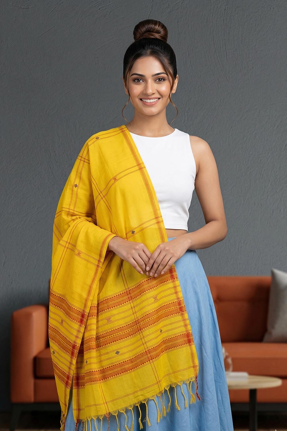 Organic Dyed Kotpad Pure Hand Spun Cotton Dupatta