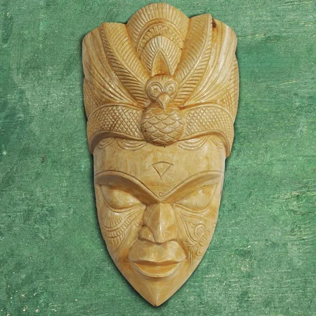 Kushmandi Wooden Mask Tribal King (15 Inches)