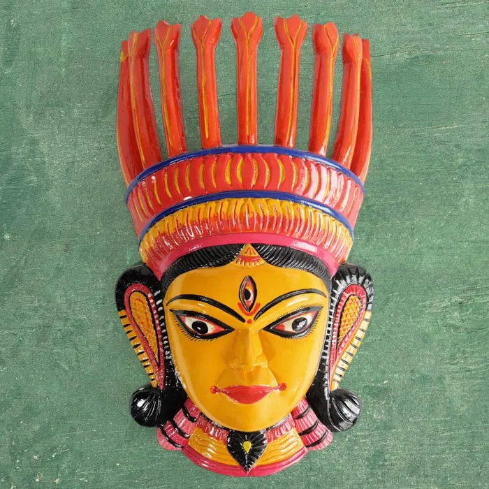 Kushmandi Wooden Mask Durga Ma (16 Inches)