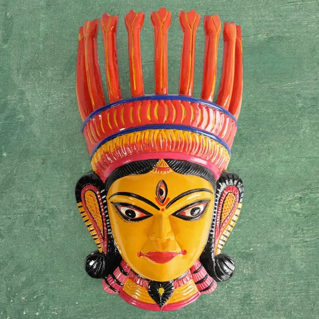 Kushmandi Wooden Mask Durga Ma (16 Inches)