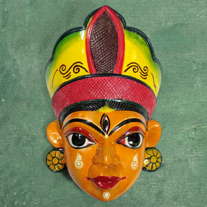 Kushmandi Wooden Mask Durga Ma (14 Inches)