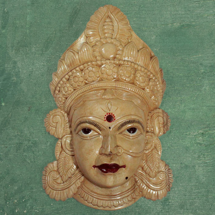 Kushmandi Wooden Mask Durga Ma (17 Inches)