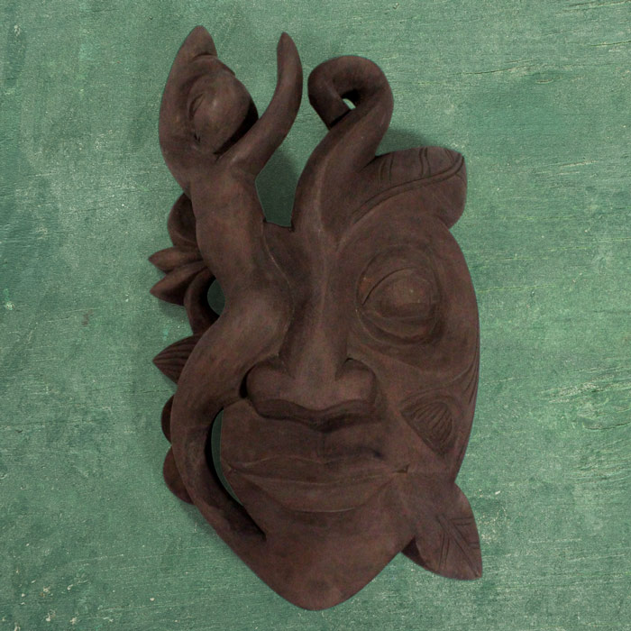 Kushmandi Wooden Mask Face Mask (14 Inches)