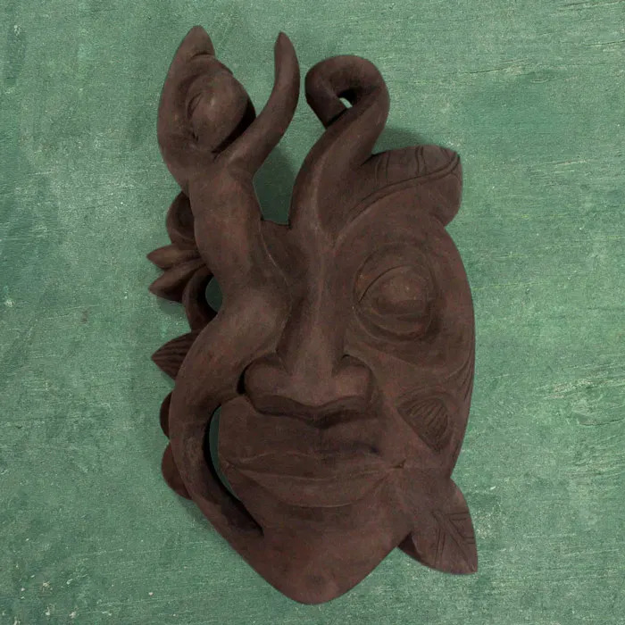 Kushmandi Wooden Mask Face Mask (14 Inches)