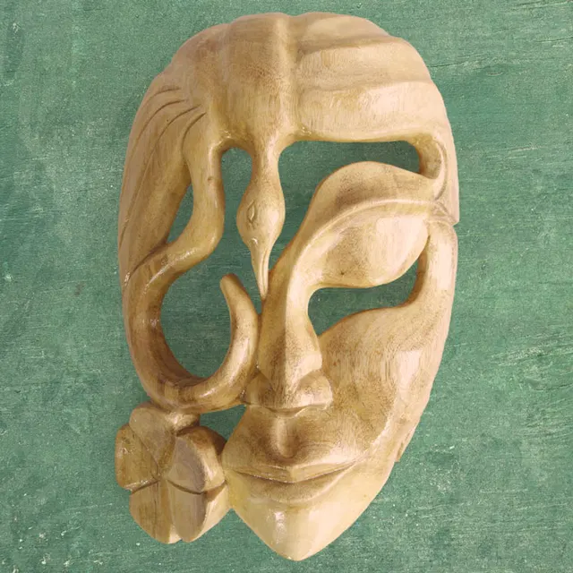Kushmandi Wooden Mask Face Mask (12 Inches)