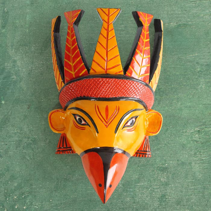 Kushmandi Wooden Mask Jatayu (14 Inches)