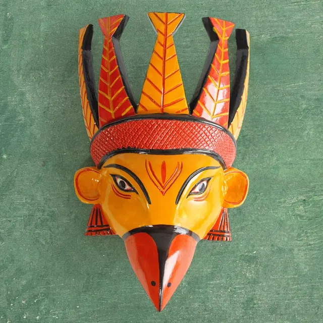 Kushmandi Wooden Mask Jatayu (14 Inches)