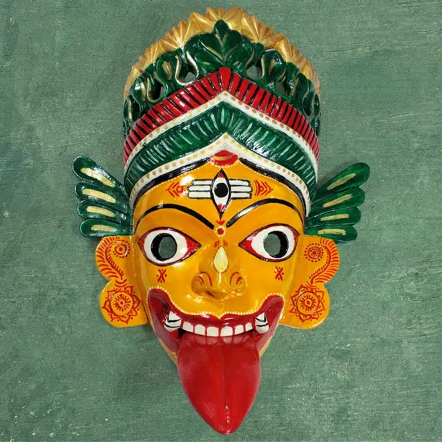 Kushmandi Wooden Mask Kali (19 Inches)