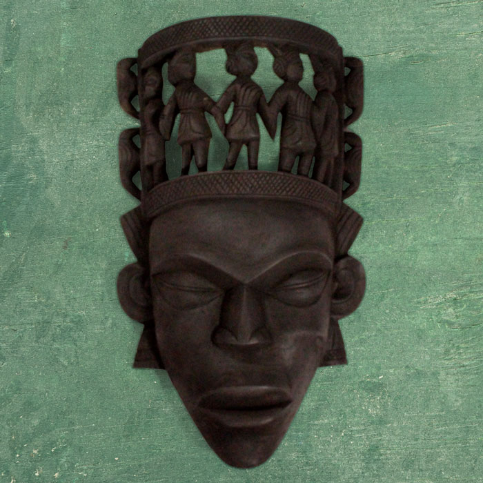 Kushmandi Wooden Mask Tribal King (16 Inches)