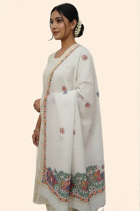 Madhubani Hand Painted Dupatta